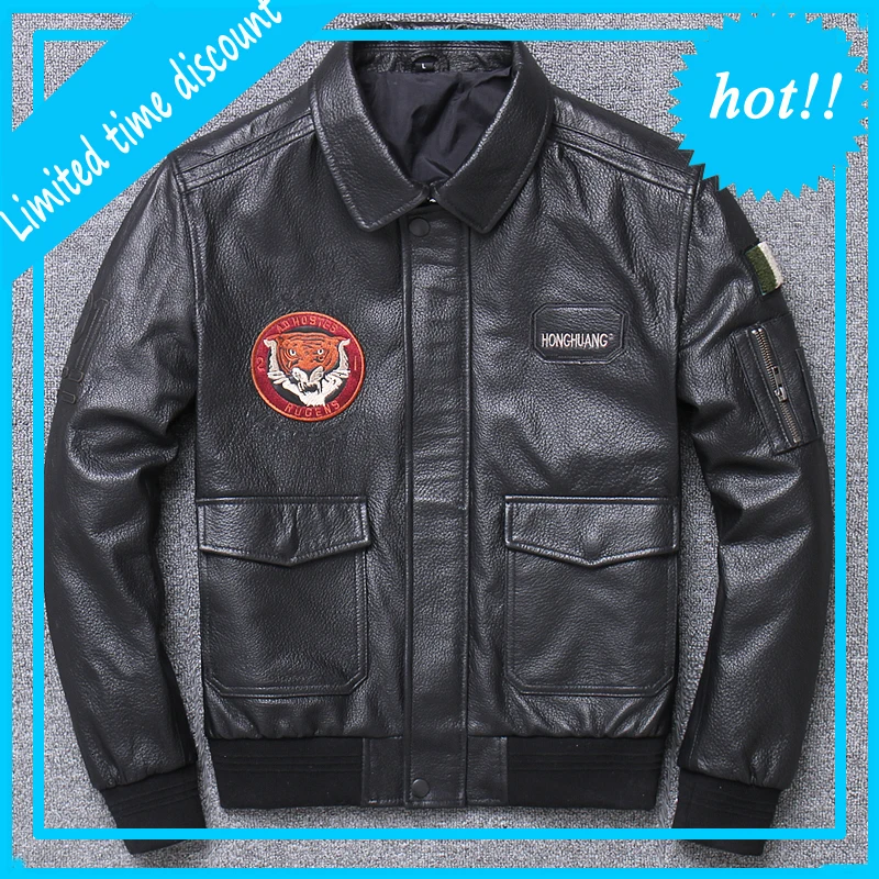 Мужская демисезонная куртка из натуральной телячьей кожи Повседневная тонкая