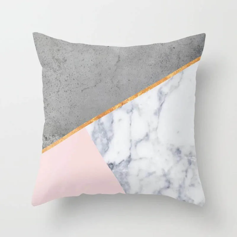 

45*45cm Square Decorative Throw Pillow Case Nordic ins marble geometric print polyester pillowcase