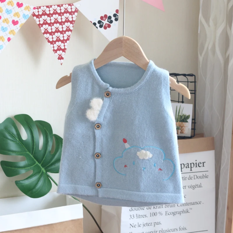 Новинка Сезон весна осень Высокое качество Милая модная жилетка с аппликацией