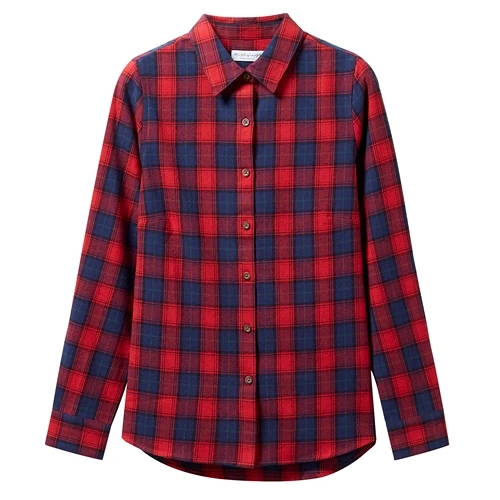 05RedBlue Giordano женская фланелевая рубашка с длинными рукавами, из натурального хлопка - Цвет: 05RedBlue