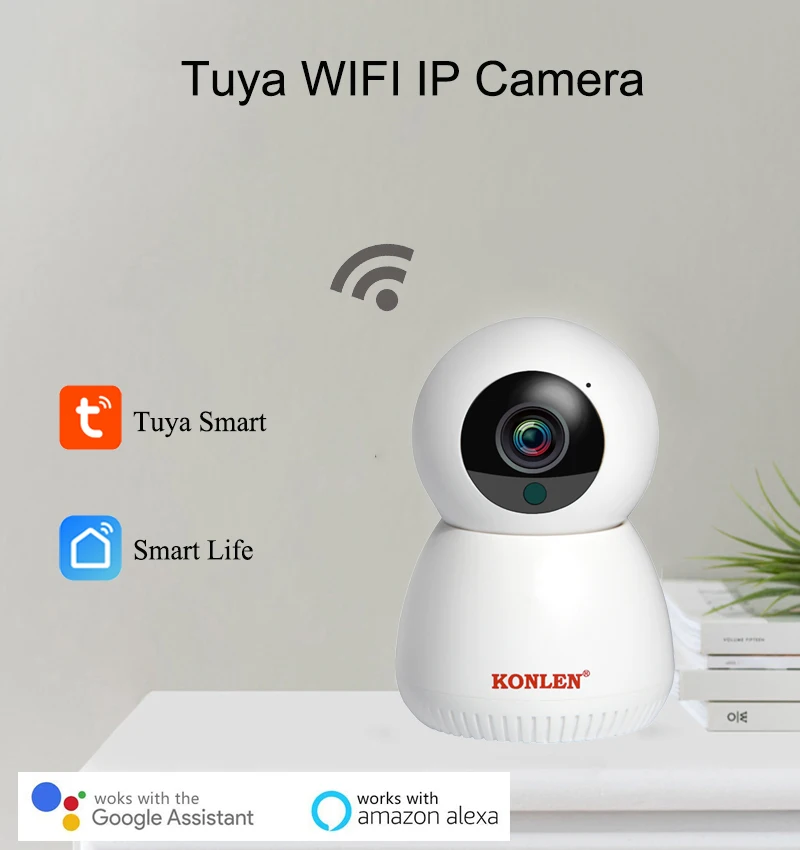 KONLEN wifi 1080P Tuya Smart Life IP камера 2MP HD аудио Совместимость с Alexa Google Assistant для домашней безопасности наблюдения