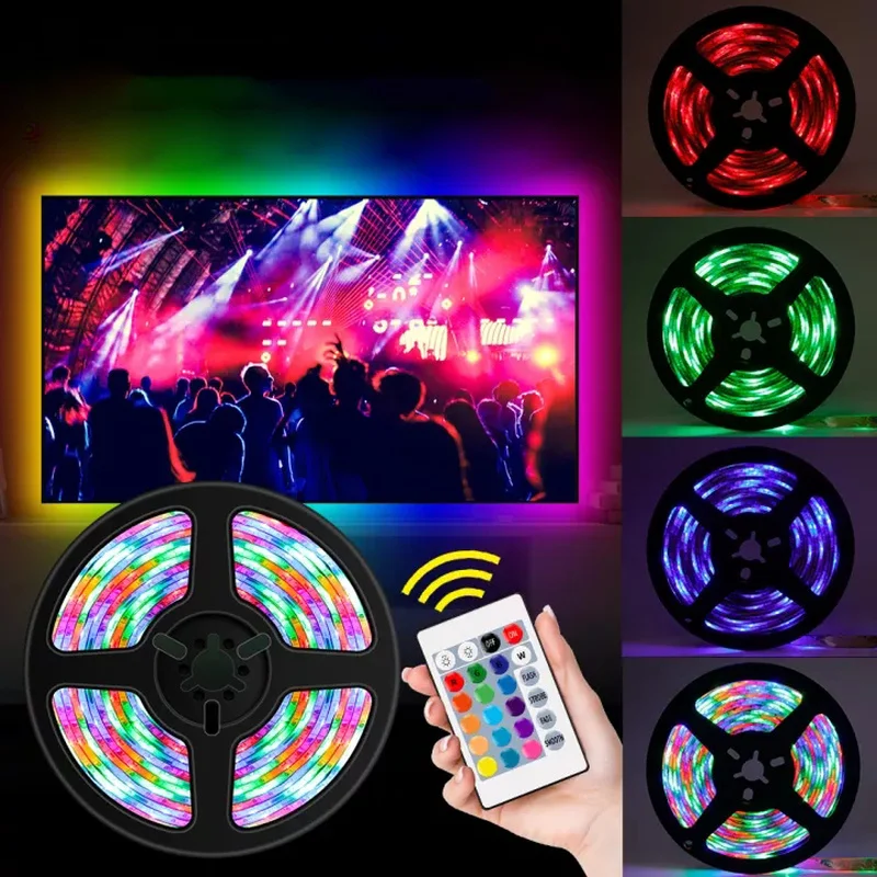 

Светодиодный RGB-светильник с пультом ДУ, 2835 цветов