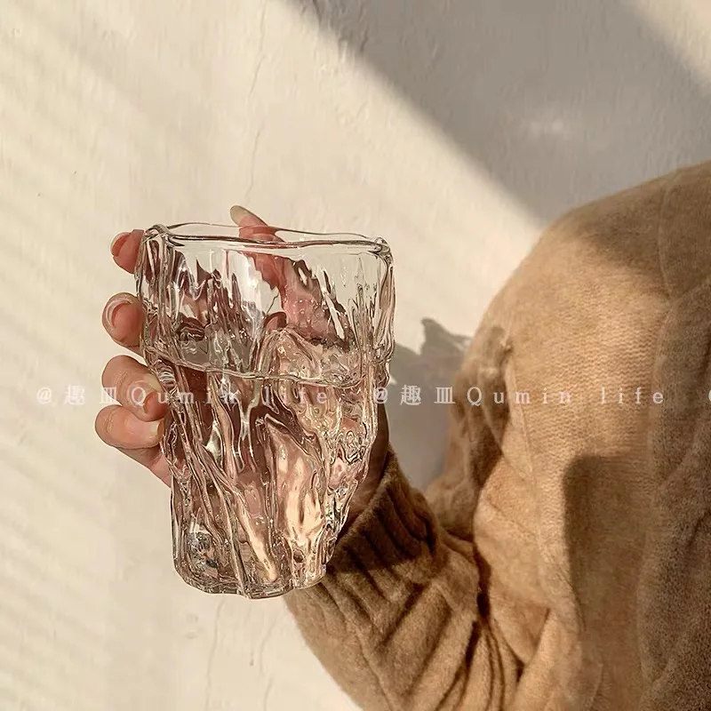Круглая стеклянная чашка для воды домашняя уникальная фруктового сока и чая