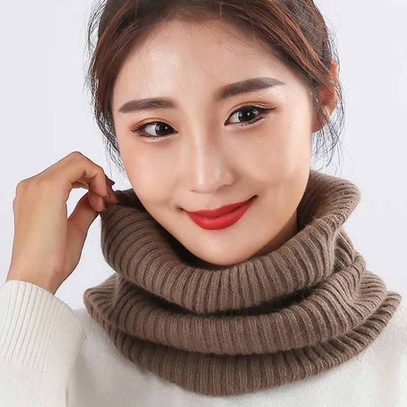 

Korean Men Knit Cashmere Elastic Hedging Fake Collar Snood Female Winter Thick Wool Cycling Windproof Neck Guard Warm Scarf O20