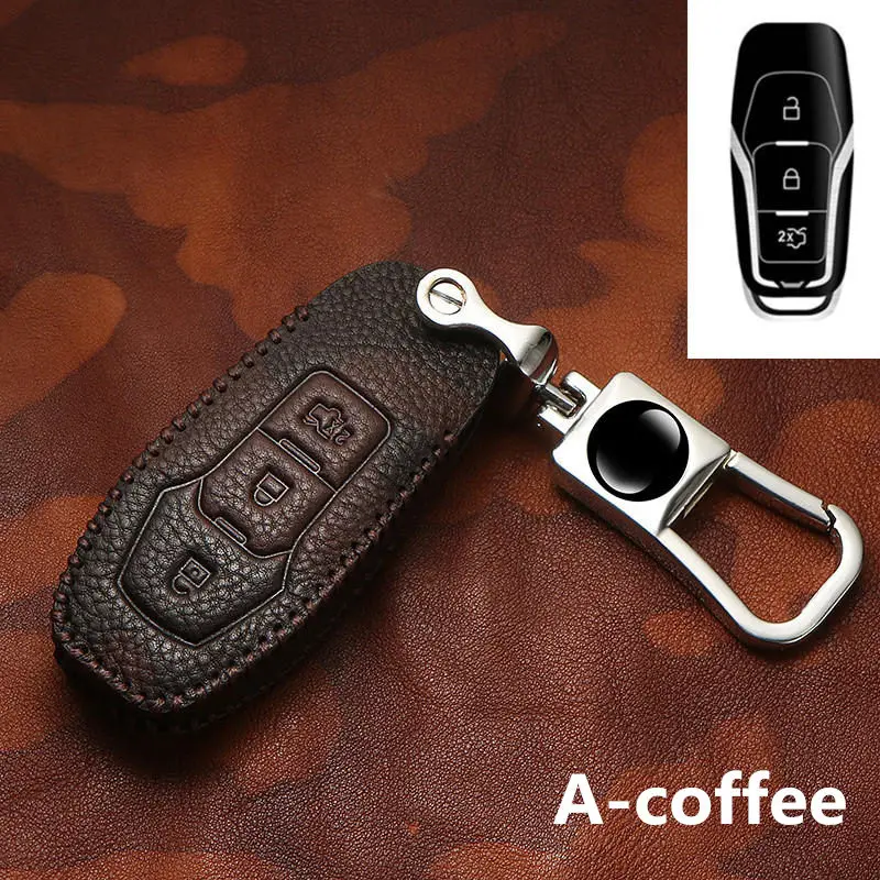 Smart Key Shell Accessories 3 Buttons Case for Car Cover Protector Leather For Ford Mustang Taurus New Mondeo | Автомобили и