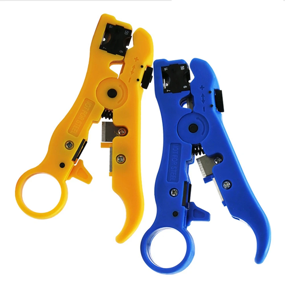 

Universal Cable Wire Stripper Cutter Stripping Tool for Flat or Round UTP Cat5 Cat6 Wire Coax Coaxial Network Cable Tools