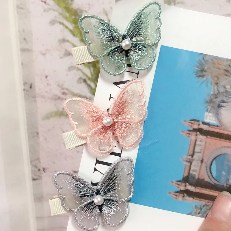 3d с соской клип платье вышивкой принтом в виде бабочки ветра заколки для волос