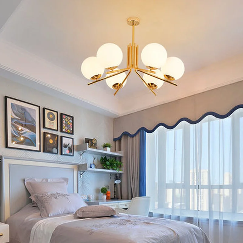 Современный скандинавский Глобус светодиодный Люстра пластины золота Гостиная