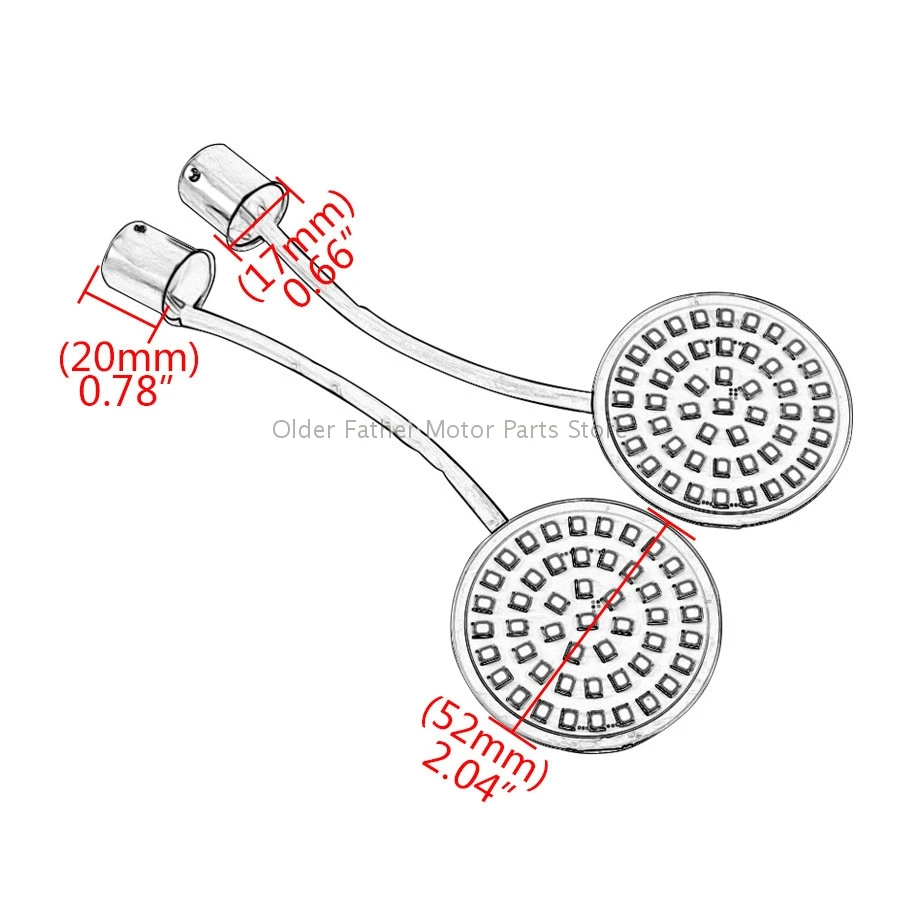 

Bullet LED Turn Signal Indicator Light Motorcycle 1156 White Inserts Lamp For Harley Touring Dyna Softail Tri Glide Sportster