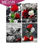 Алмазная вышивка Meian цветы Любовь Сердце картина Стразы алмазная живопись розы Алмазная мозаика полная выкладка