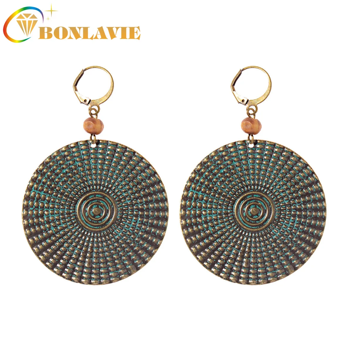 

Nuncad Bohemian Retro Folk Style Metal Long Earrings Female Disc Earrings Women Jewelry Wholesale Good Quality