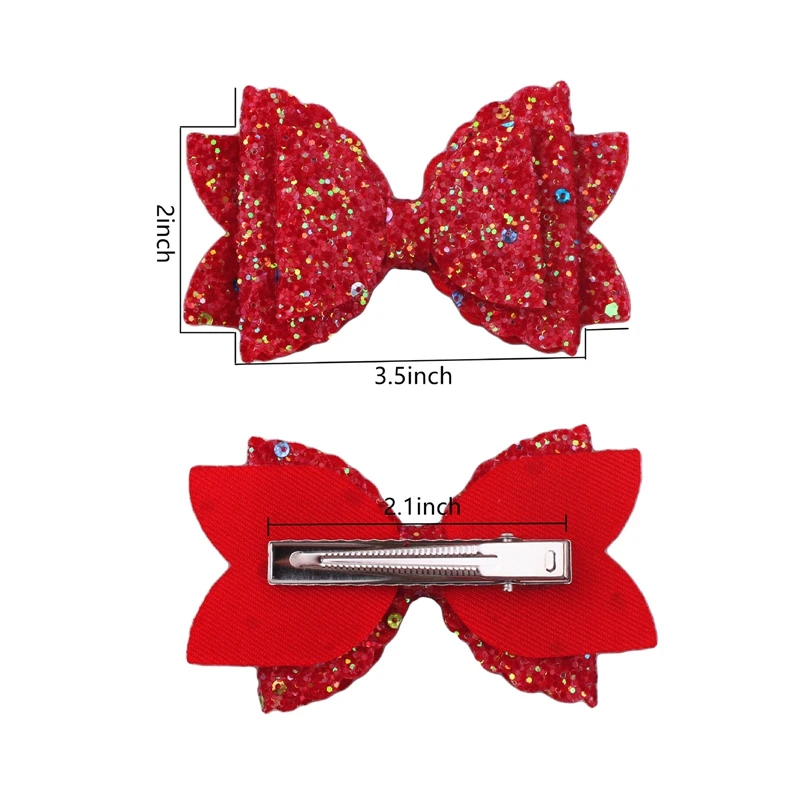 

5 PCS Sequins Gradient Color Bow Headdress Children's Hairpins Cute Glitter Bow Hairpins Party Decoration Hair Accessories