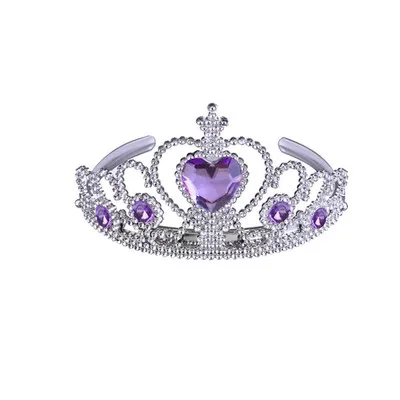 purple 1 шт модные аксессуары диадема для девушки корона многоцветная корона принцессы из страз пластик Серебряный цветной головной убор - Цвет: purple