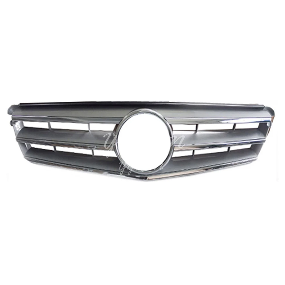 Silver A Подходит для Mercedes Benz W204 2008 2009 2010 2011 2012 2013 C класс Передняя решетка черный серебристый - Цвет: Silver A