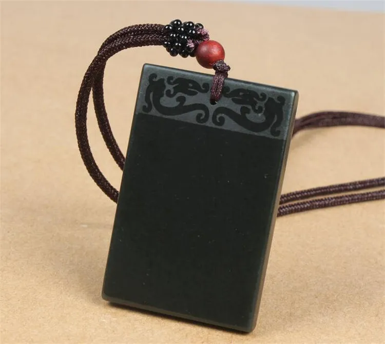 

China Hand Engraving Hetian Qingyu Ping'an Pendant Necklace