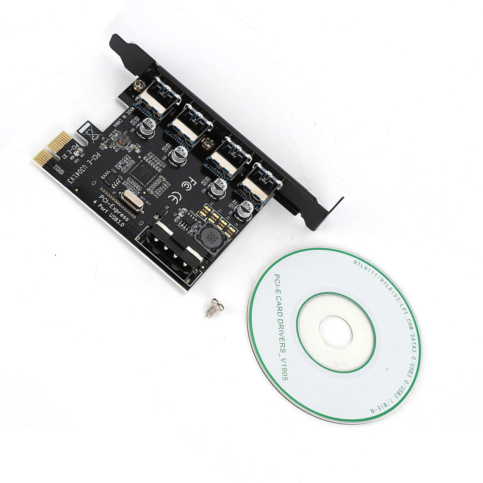 

Computer PCI Express USB3.0 Expansion Card 4 USB3.0 to USB Expansion Card PCI-e to Interfaces PCI-E 1X 4X 8X 16X for Desktop