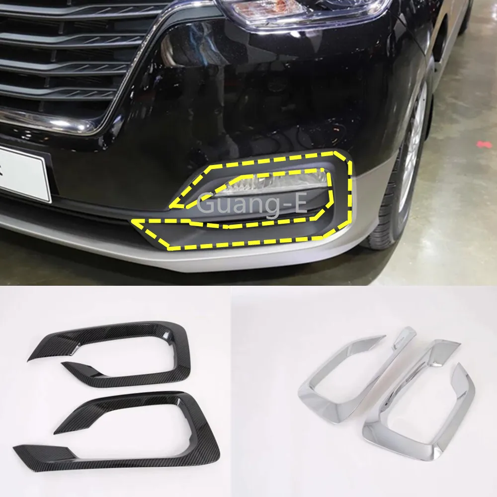 

For Hyundai Starex H-1 2018 2019 2020 2021 Car Styling Front Head Fog Light Lamp Detector Frame Stick ABS Chrome Cover Trim 2pcs