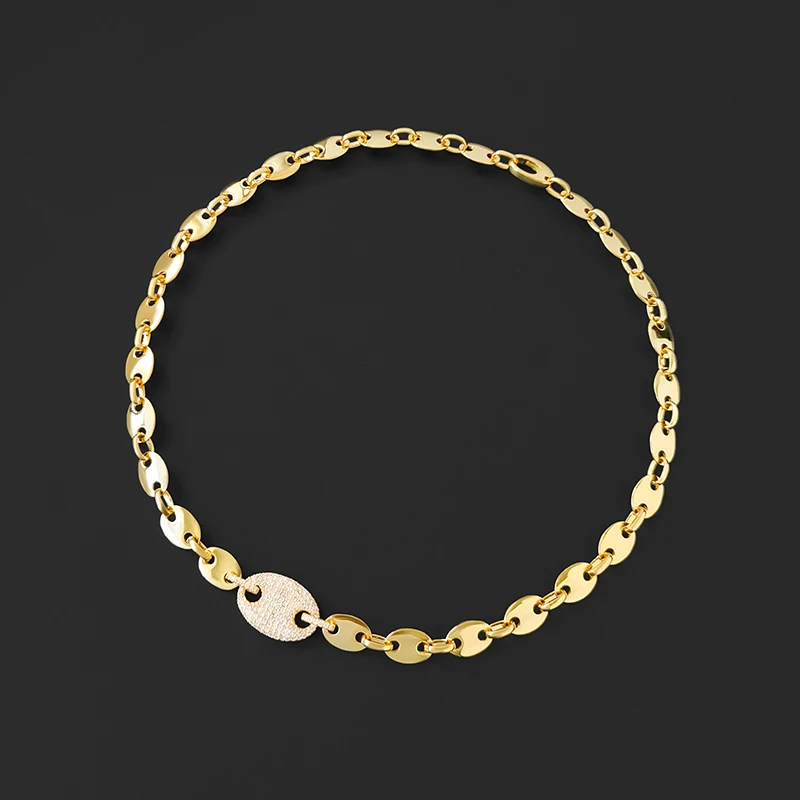 

S925 Sterling Silver New Sailor Ring Piece Necklace Female Fashion Simple Pig Nose Clavicle Chain Advanced Jewelry Party Gift