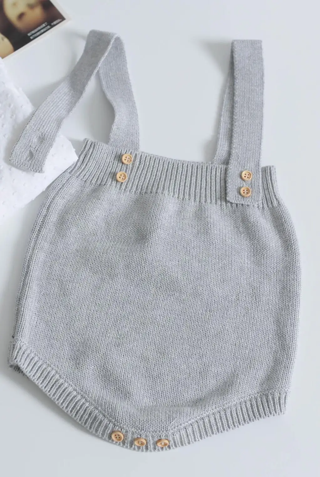 gray romper Детские вязаные детские комбинезоны милые комбинезоны одежда для новорожденных девочек и мальчиков Детский комбинезон без рукавов для маленьких девочек и мальчиков, комбинезон для детей от 0 до 24 месяцев - Цвет: gray romper