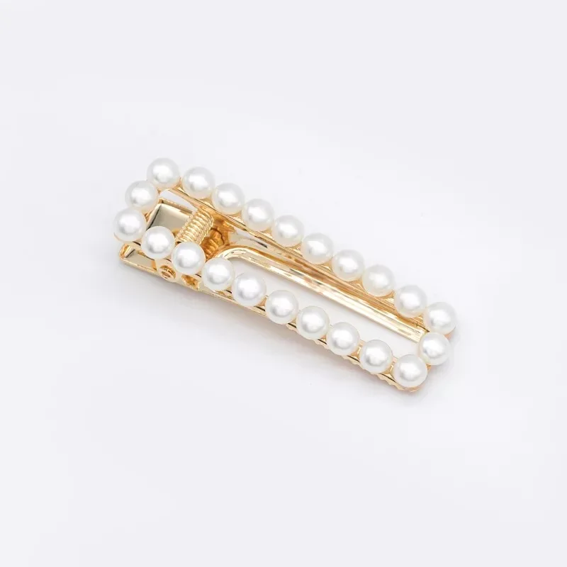 

Elegant Korean Design Fashion Pearl Hair Clip for Women Snap Barrette Stick Hairpin Hair Styling Accessories