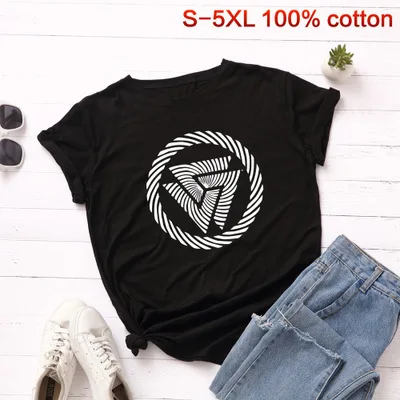 

Women Print Cotton T Shirt Summer Harajuku Graphic Basic Tees Plus Size Short Sleeve Tshirts Female Loose Tops Streetwear S-5XL