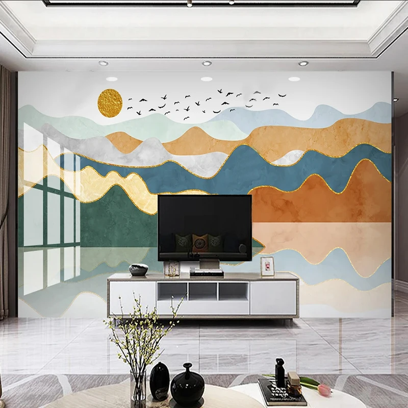

Custom Mural Abstract marble art ripple landscape Wall Choth Living Room TV Background Wall Cloth Home Decor Wallpaper 3D Fresco