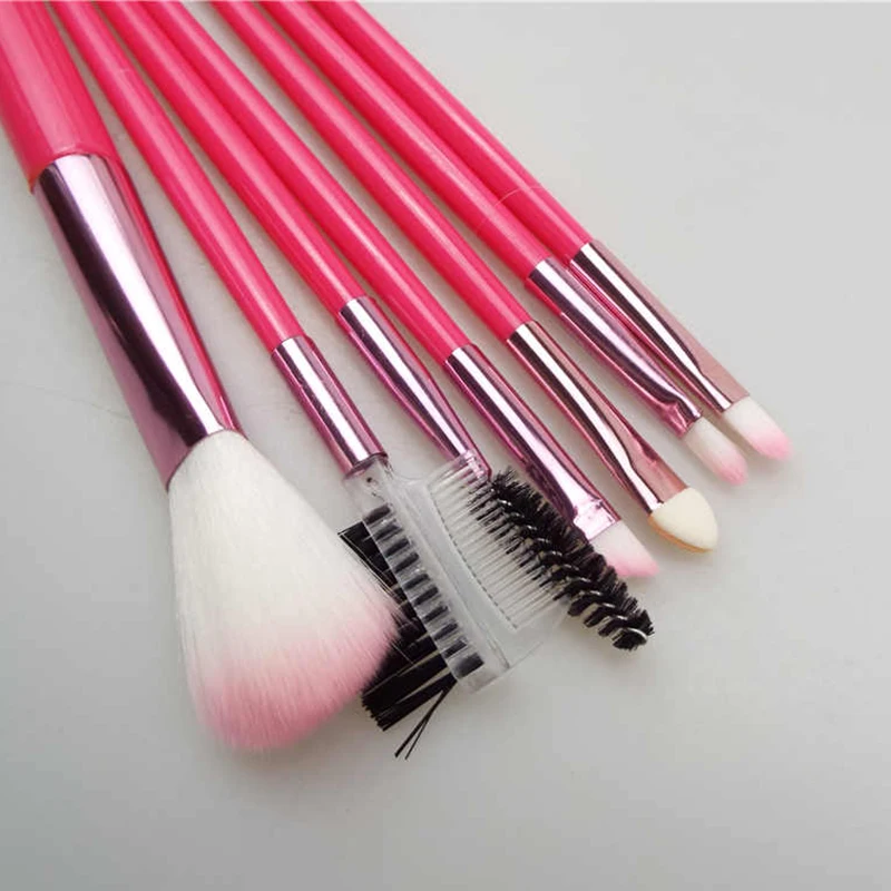 7 шт ярко розовый набор косметических кистей для макияжа Красота Инструмент