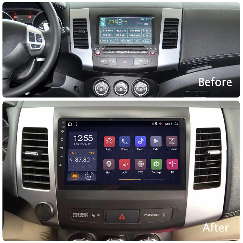 8 ядер (T8) 9 дюймов 2G Android 11 Автомобильная Мультимедийная система для Mitsubishi Outlander