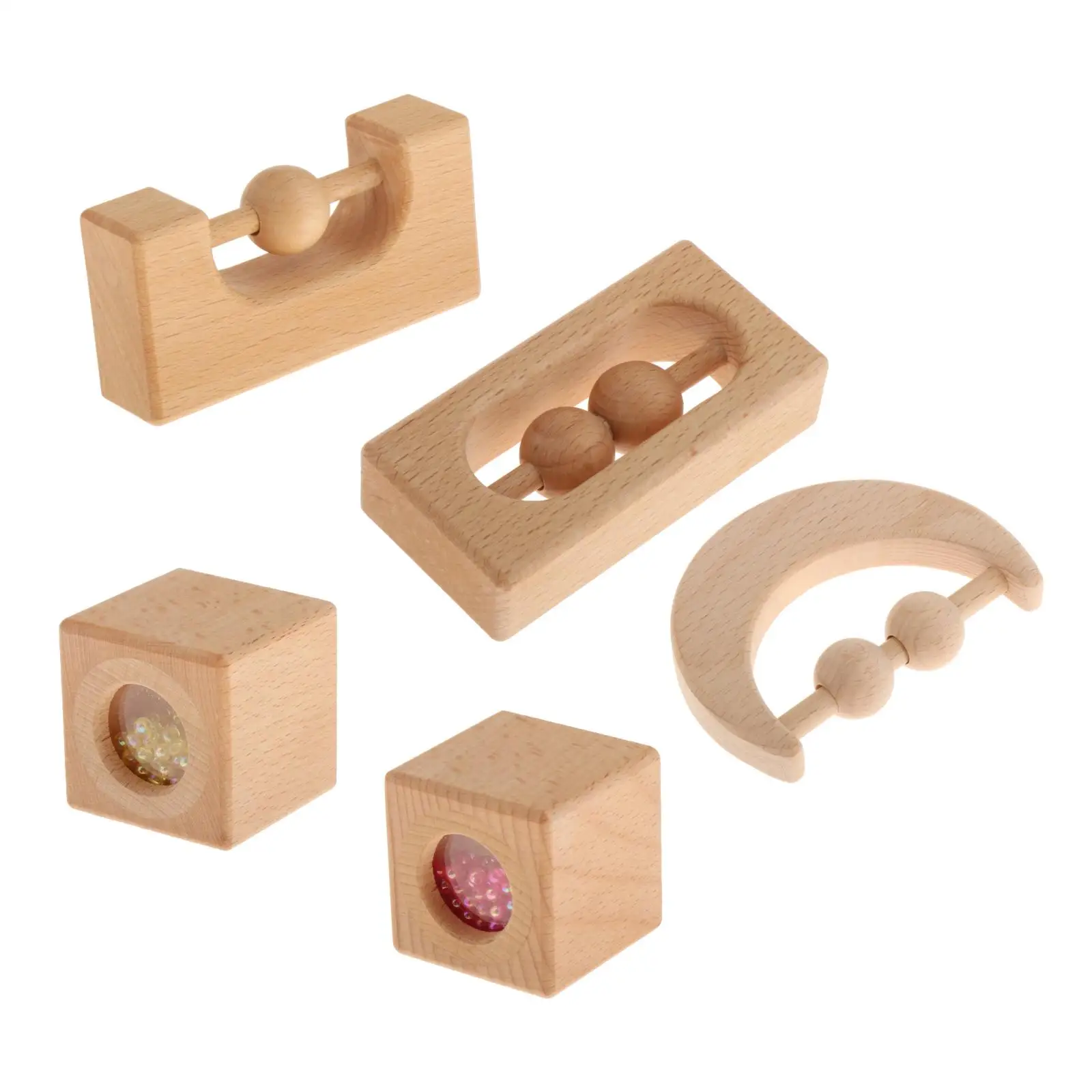 

Natural Wooden Cube Teether Baby Teething Grasping Sensory Toys Shower Gifts