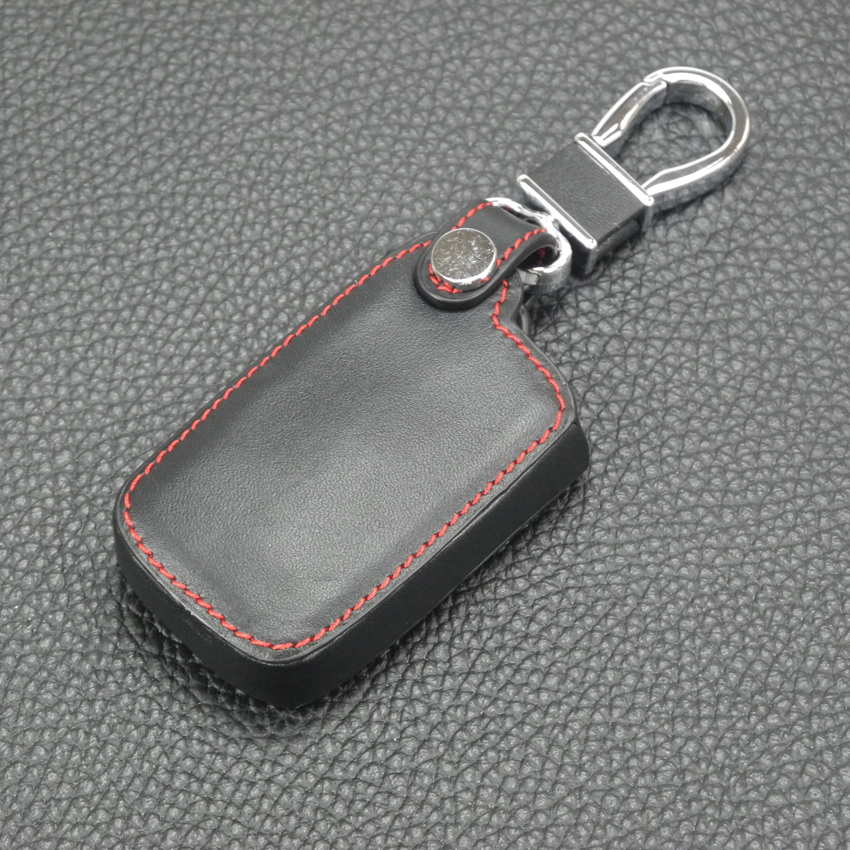 

Bilchave 2 Buttons Hand-stitched leather Remote Car Case Cover Fob For Toyota Land Cruiser Camry Highlander Crown Holder