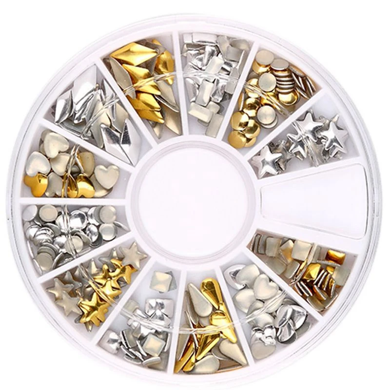 

2 Box Nail Art Crystals Rhinestones 3D Nail Rhinestone Decoration Super Sparkling Nail Art Accessories Decals, 13.2x7.4Cm & Dia.