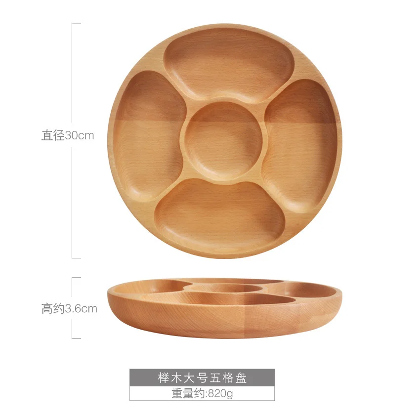 

Wooden Serving Tray Fruit Snack Tray Restaurant Food Tea Cutlery Storage Plate