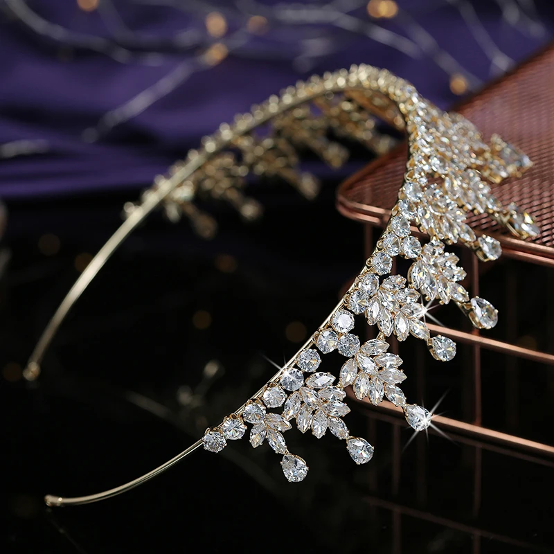 Женские свадебные аксессуары для волос тиара и корона зажим с кубическим цирконием вечерние BC5512 Corona