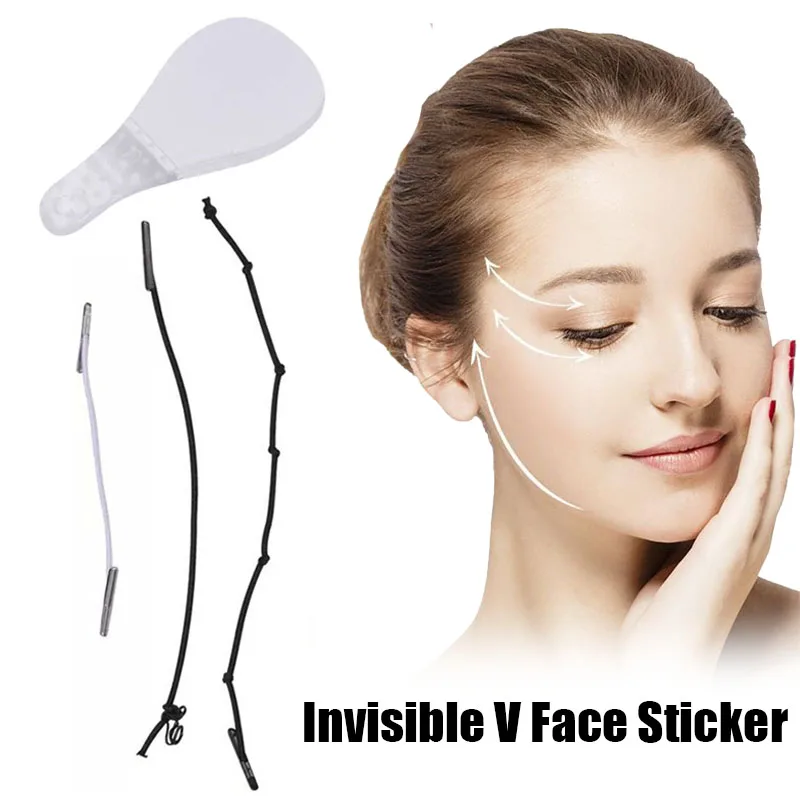 

40 шт./компл., невидимые V-образные наклейки для лица, быстрое подтягивание лица и подбородка, клейкая лента, средства для ухода за кожей лица п...