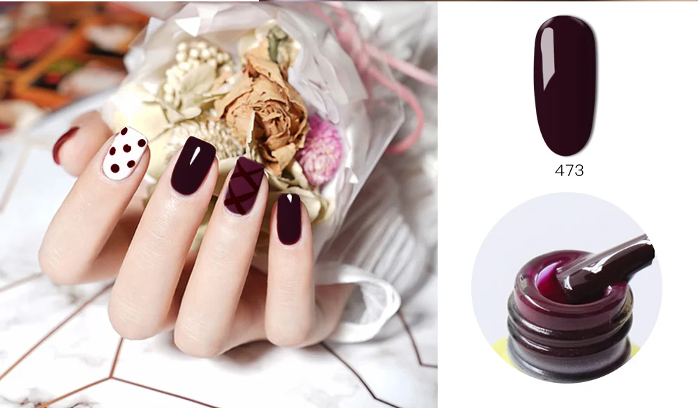 1 pc Nails Gel Polish Classic Red Soak Off Wine Red Color seires UV led lamp Hight quality Long Lasting Gel polish art nail