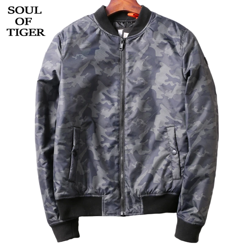 Мужская зимняя байкерская куртка SOUL OF TIGER Повседневная теплая камуфляжная в