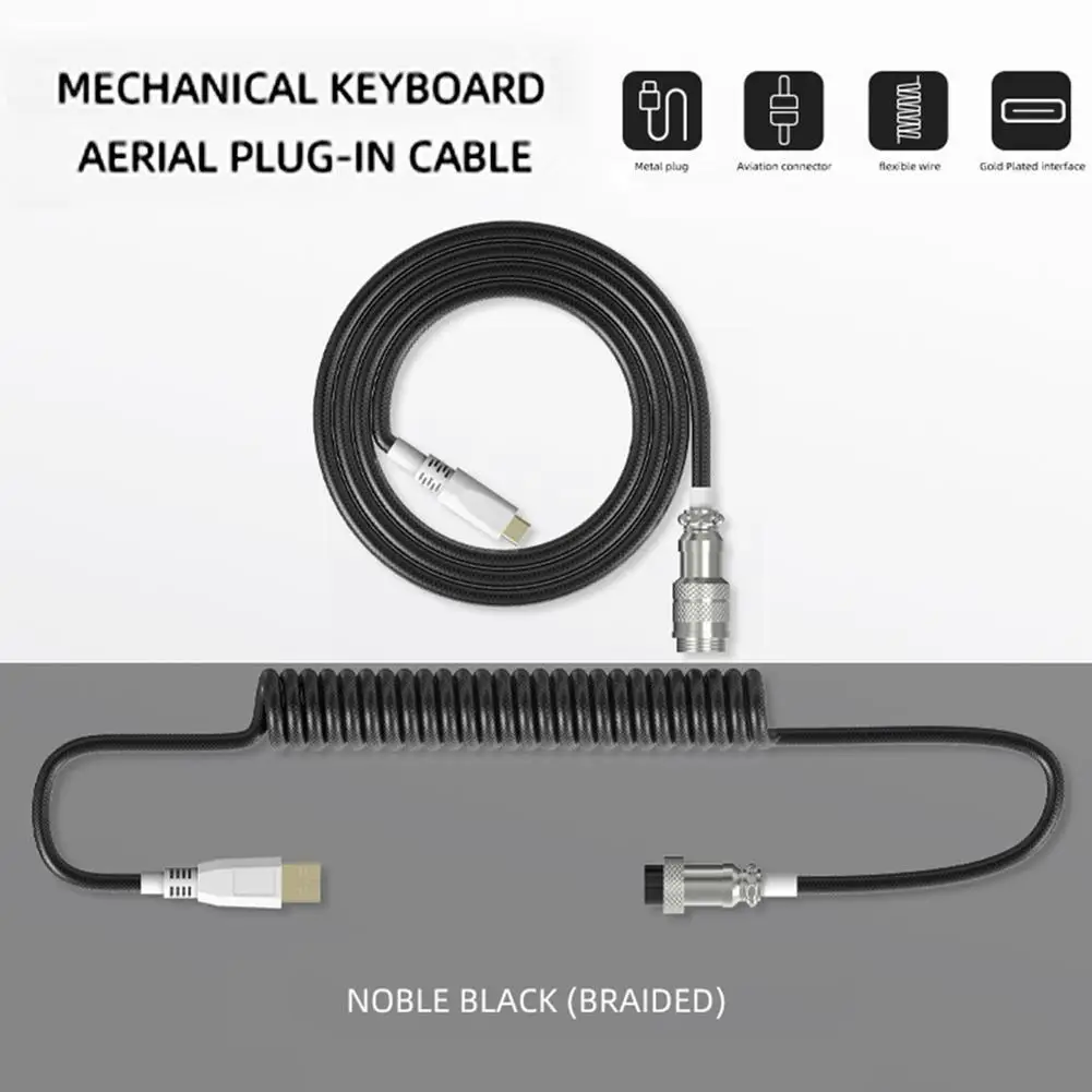 

Coiling Mechanical Keyboard Aviation Connector Type-c Mechanical Keyboard Keyboard Type Cable Usb C Usb X6l0