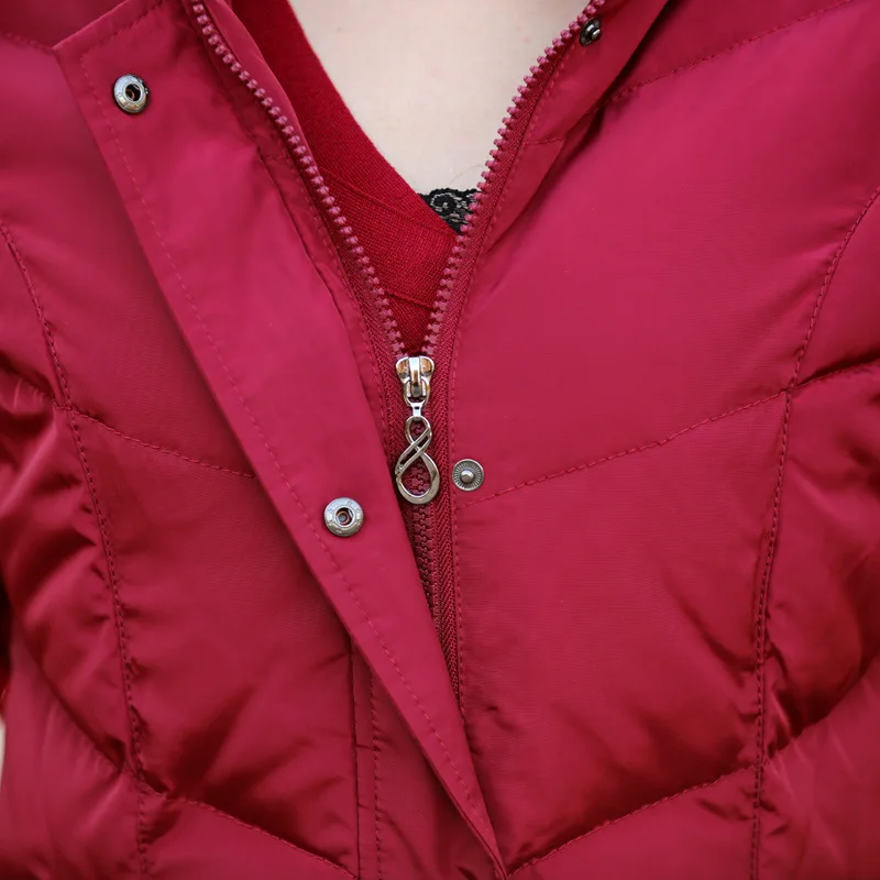 Новая зимняя парка на белом утином пуху женские куртки теплые толстые x-длинные