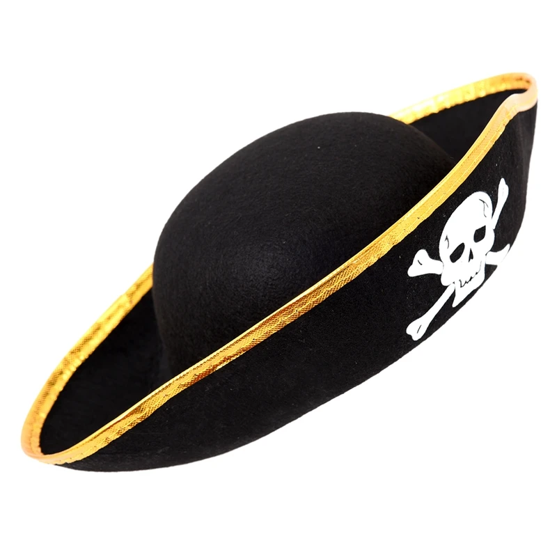 

Unisex Dressing Up Black Skull Pattern Pirate Bucket Hat Cap