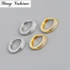 Ying Vahine 100% 925 пробы серебряные двухслойные циркониевые круглые серьги-гвоздики для женщин