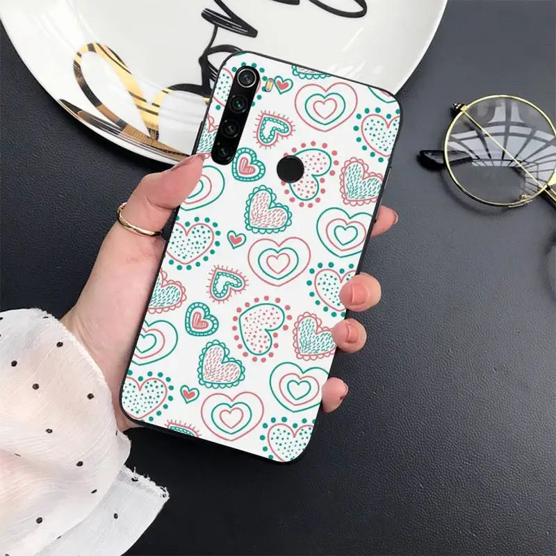 

love heart pattern color Phone Case For Xiaomi Redmi 7 8 9t a3Pro 9se k20 mi8 max3 lite 9 note 9s 10 pro
