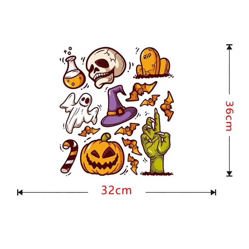 Мультфильм милый Хэллоуин наклейки на стену самоклеющиеся ПВХ для домашнего