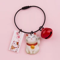 cartoon lucky cat wire ring keychain trinkets car bag lanyard charm acrylic pendant keyfob couple gift phone accessories