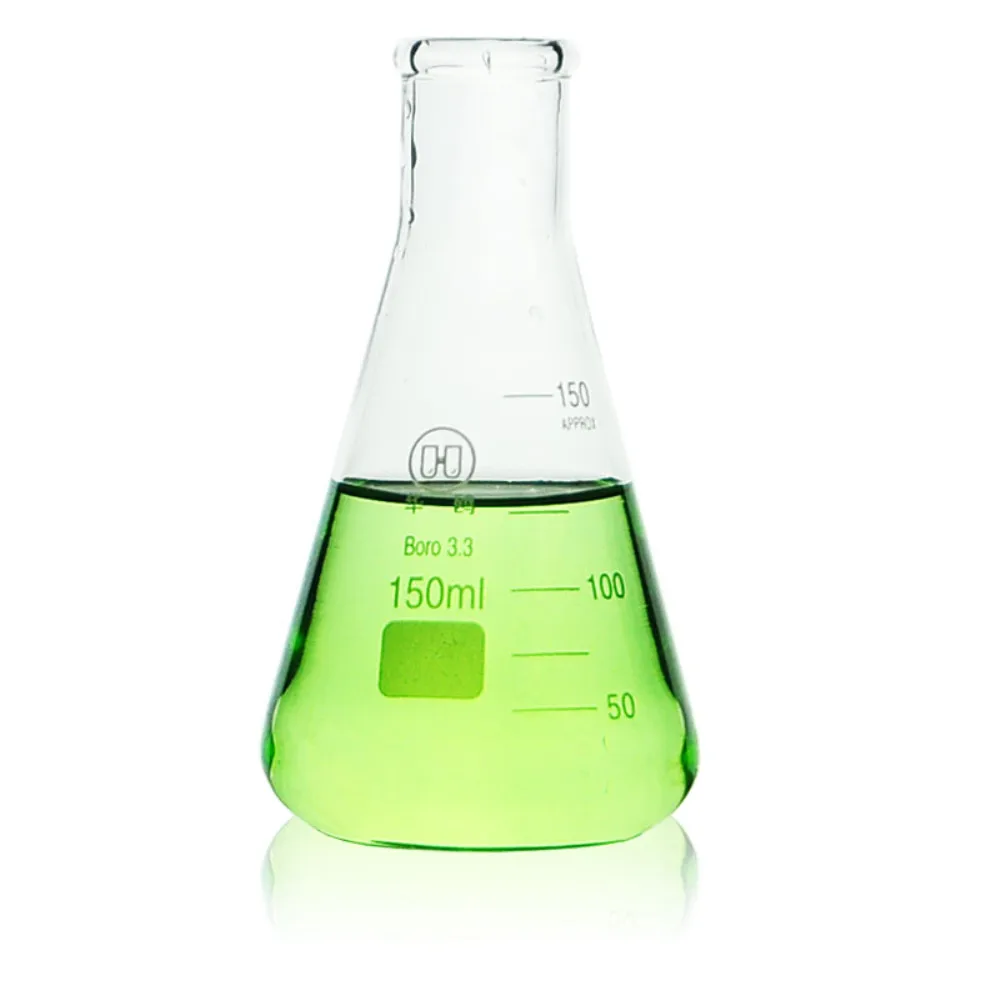 150 мл стеклянная колба Erlenmeyer лабораторная коническая бутылка с нормальным