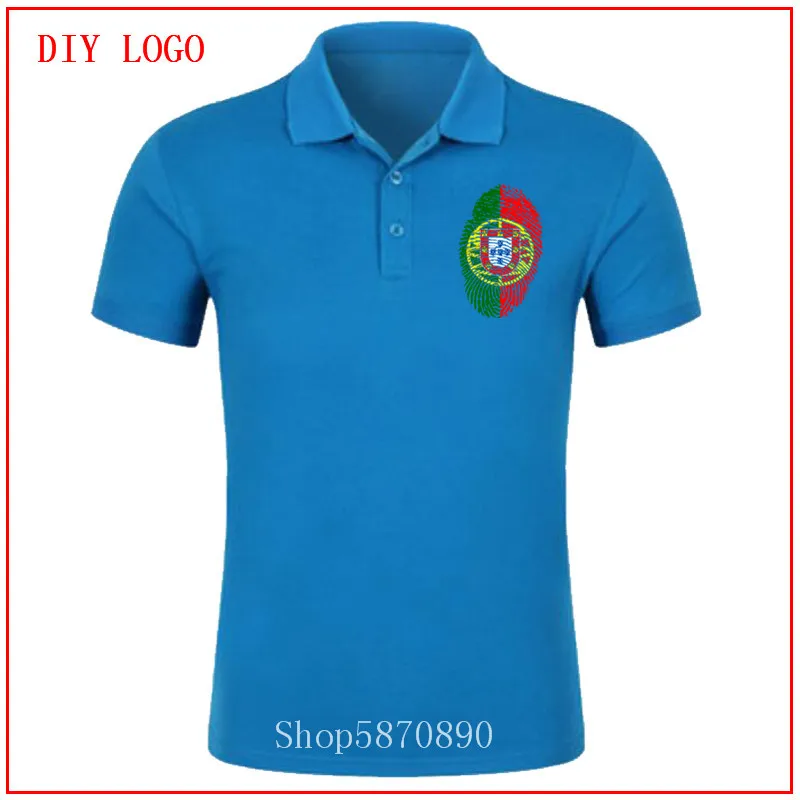 Мужская рубашка-поло с рисунком флага Португалии желтая хлопковая Футболка-поло