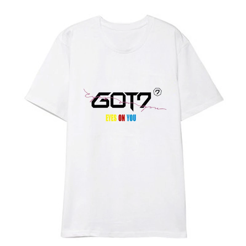 Kpop GOT7 глаза на вас 2018 альбом рубашки Уличная Повседневная Свободная футболка