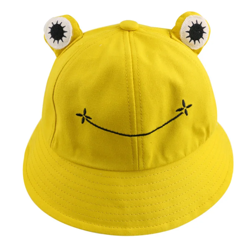 

2021 New Cartoon Cute Frog Fisherman Hat Casual All-match Japanese Student Hat Men and Women Basin Hat Sun Hat Women Hats