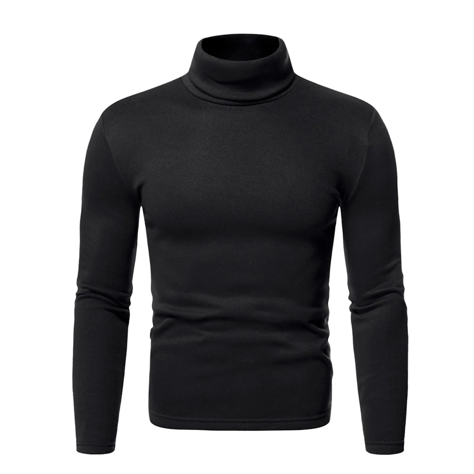 

2021 New Autumn Winter Men's Sweater Blouse Long Sleeve Solid Color Stretch Bottoming Top Blouse Mid-collar Pullovers Male
