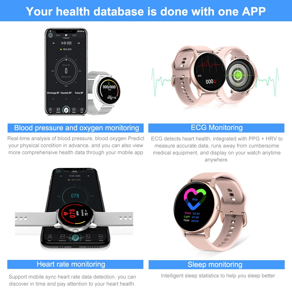 

Smart Bracelet Portable Waterproof Pedometer Heart Rate Blood Pressure Sports Wristband Mini for Bluetooth Watch for Adult Gift