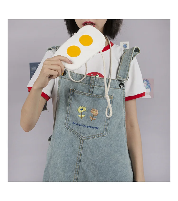 Женская наплечная сумка из плотной ткани Экологичная для покупок хлопка монет в